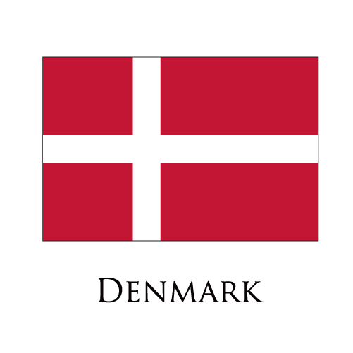 Denmark flag logo iron on paper